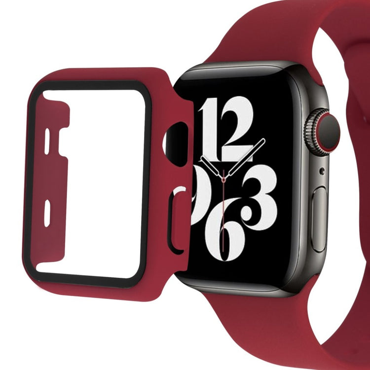 Meget sejt Apple Watch Series 1-3 38mm Silikone og Glas Rem - Rød#serie_3
