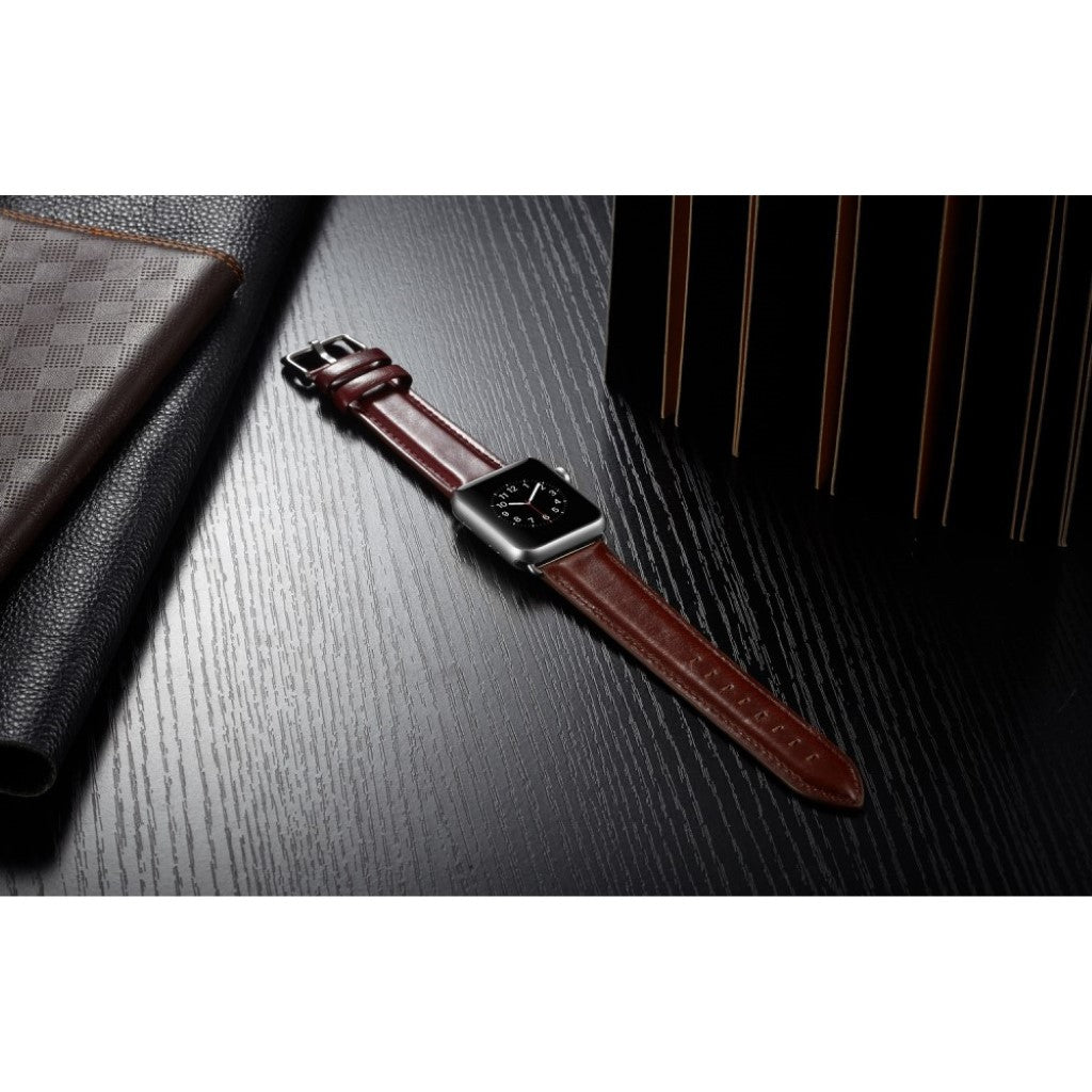 Rigtigt fed Apple Watch Series 4 40mm Ægte læder Rem - Brun#serie_1