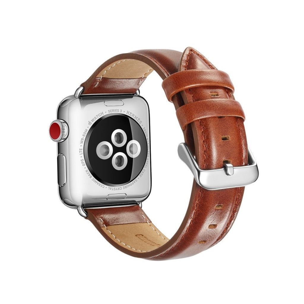 Rigtigt fed Apple Watch Series 4 40mm Ægte læder Rem - Brun#serie_2