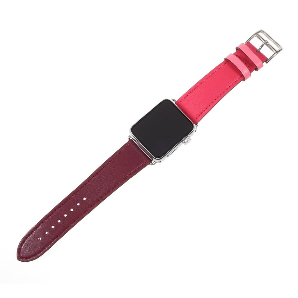 Mega holdbart Apple Watch Series 4 40mm Ægte læder Rem - Flerfarvet#serie_012
