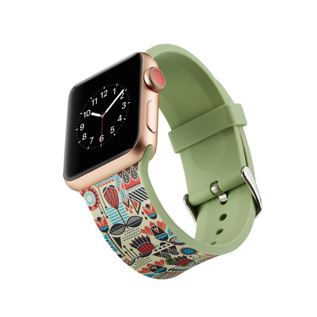Meget slidstærk Apple Watch Series 4 40mm Silikone Rem - Flerfarvet#serie_7