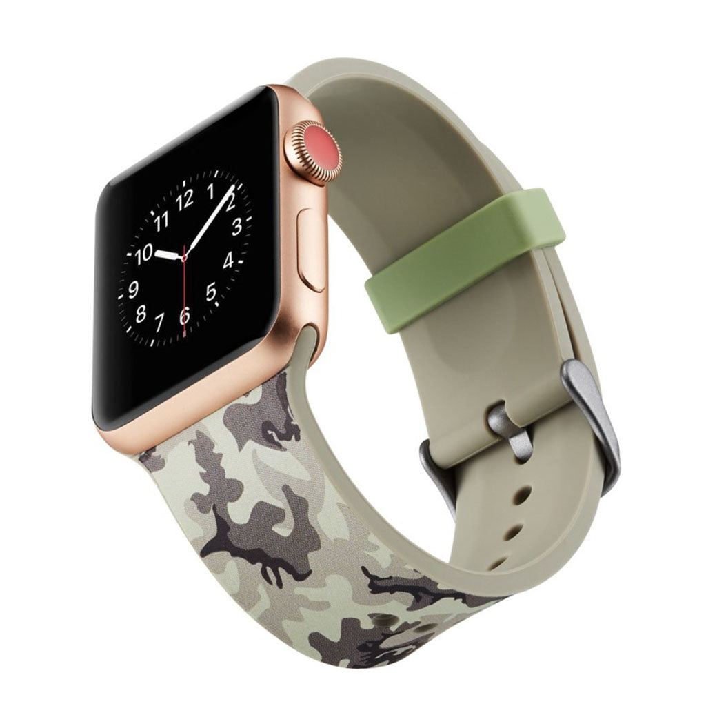 Meget slidstærk Apple Watch Series 4 40mm Silikone Rem - Sølv#serie_8