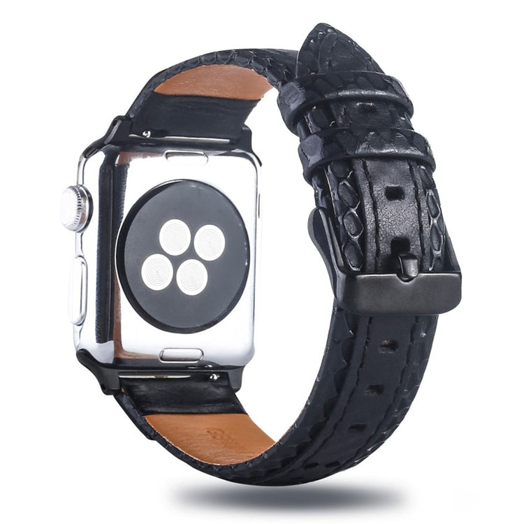 Super flot Apple Watch Series 4 40mm Ægte læder Rem - Sort#serie_4
