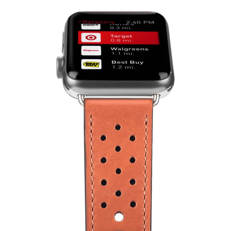 Kønt Apple Watch Series 4 40mm Ægte læder Rem - Brun#serie_1