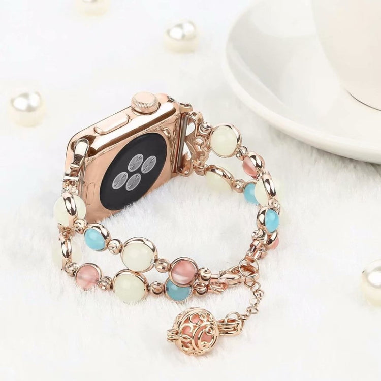 Komfortabel Apple Watch Series 4 40mm Metal og Rhinsten Rem - Pink#serie_3