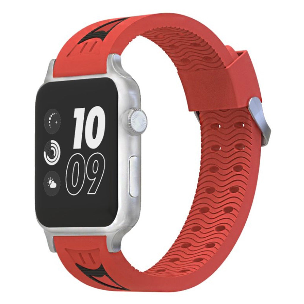 Meget kønt Apple Watch Series 4 40mm Silikone Rem - Rød#serie_4