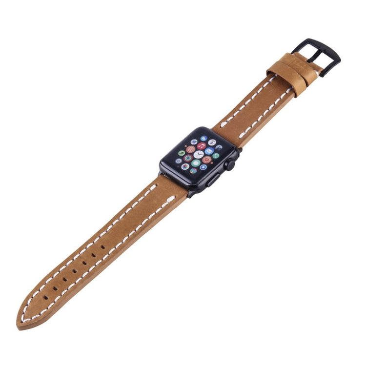 Meget flot Apple Watch Series 4 40mm Ægte læder Rem - Brun#serie_2