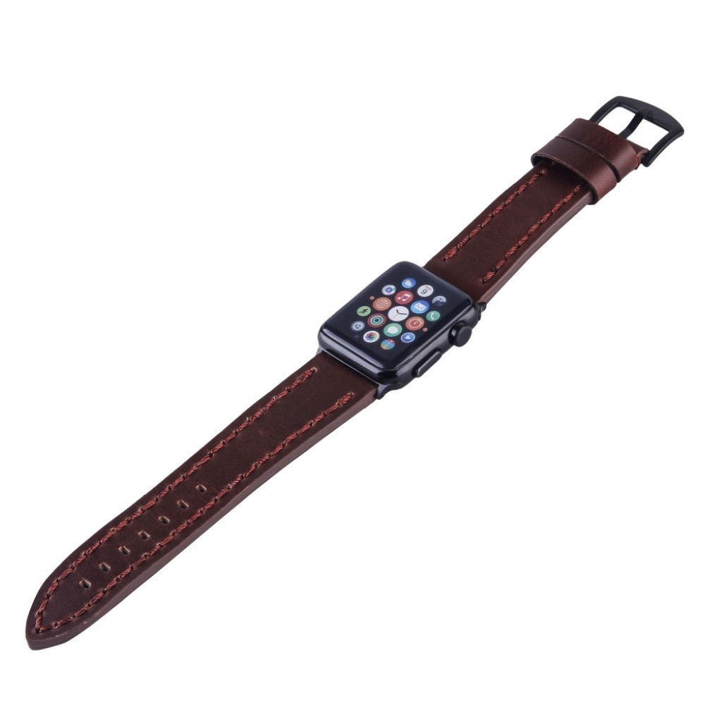Meget flot Apple Watch Series 4 40mm Ægte læder Rem - Rød#serie_4