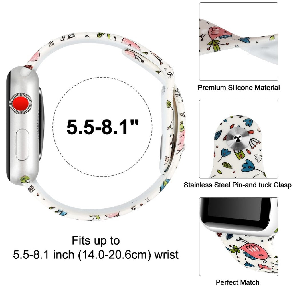 Godt Apple Watch Series 4 40mm Silikone Rem - Flerfarvet#serie_1