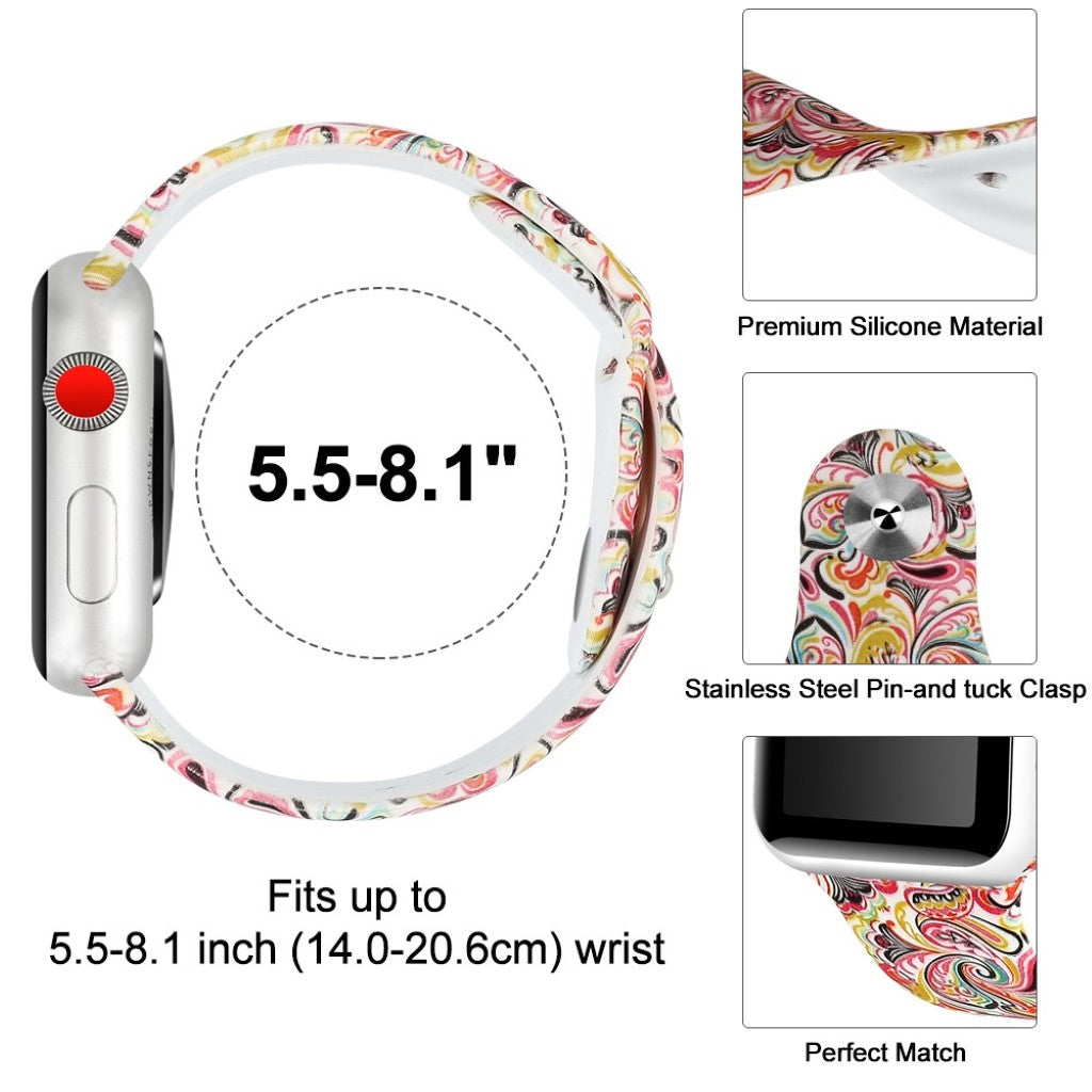 Godt Apple Watch Series 4 40mm Silikone Rem - Flerfarvet#serie_7