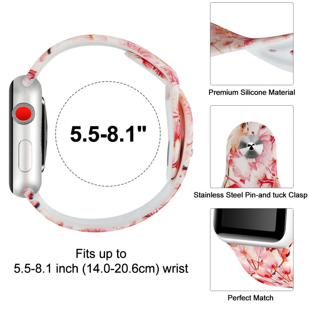 Godt Apple Watch Series 4 40mm Silikone Rem - Flerfarvet#serie_8