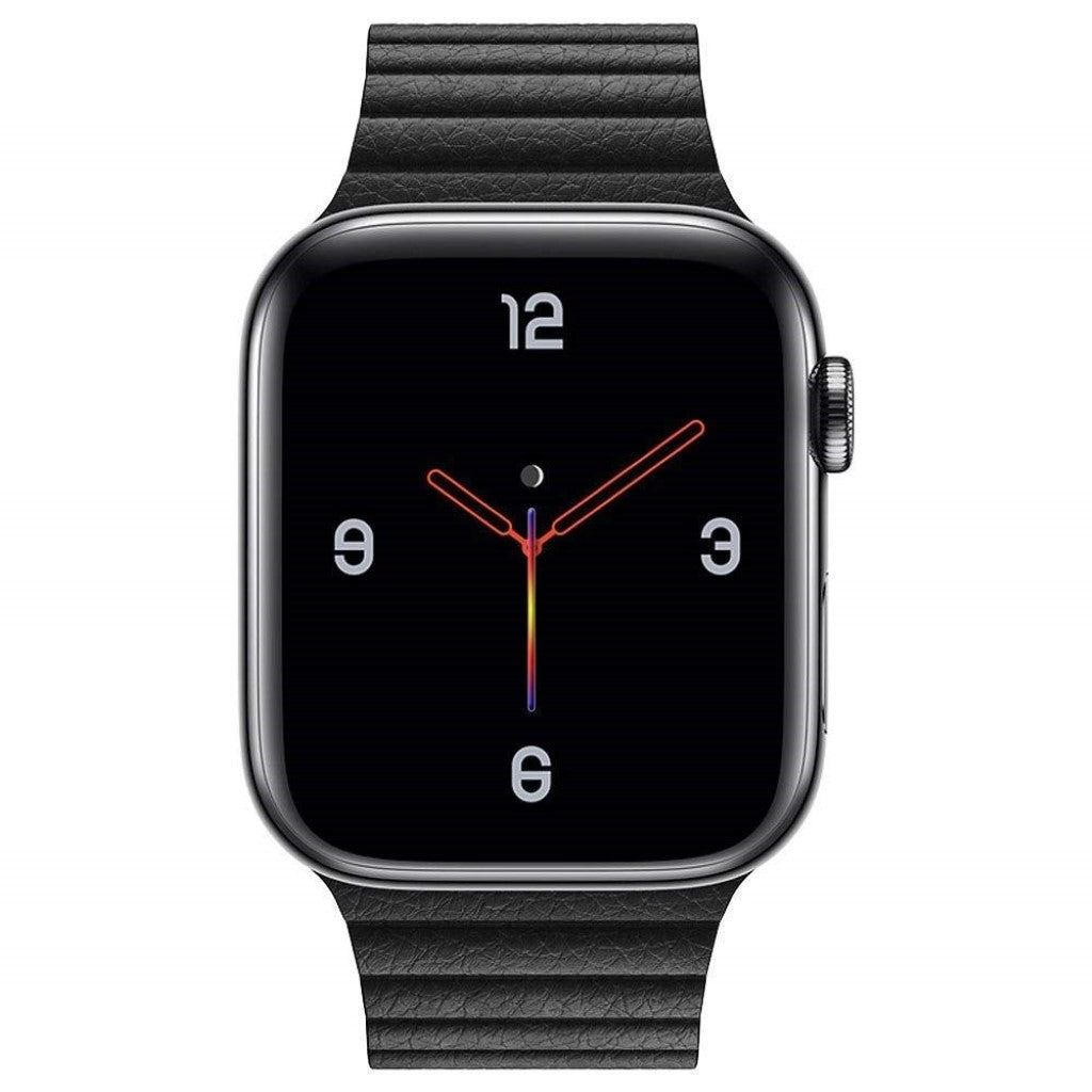 Rigtigt flot Apple Watch Series 4 40mm Ægte læder Rem - Sort#serie_2
