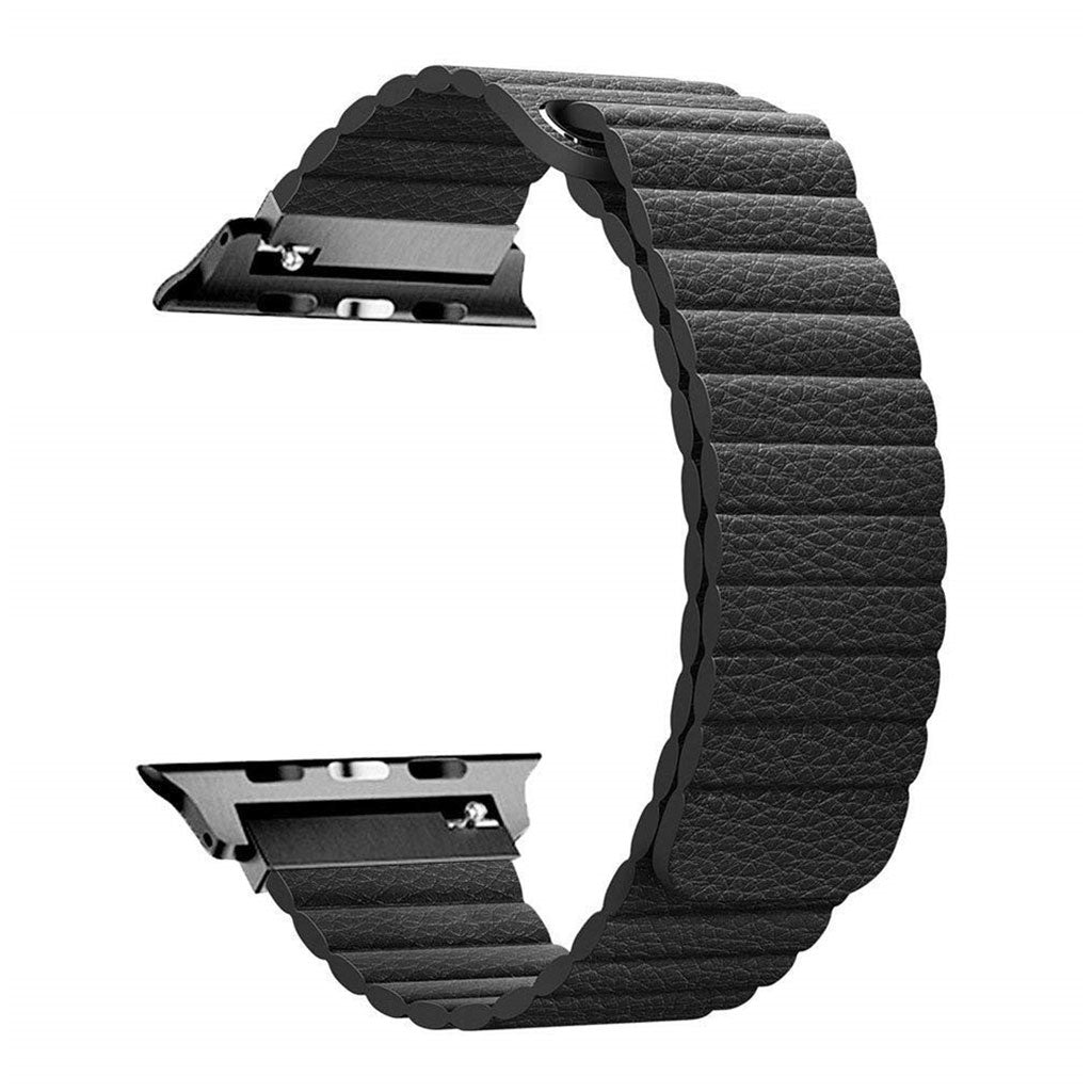 Rigtigt flot Apple Watch Series 4 40mm Ægte læder Rem - Sort#serie_2