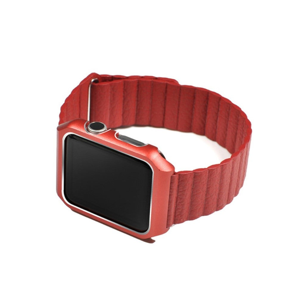 Rigtigt flot Apple Watch Series 4 40mm Ægte læder Rem - Rød#serie_3