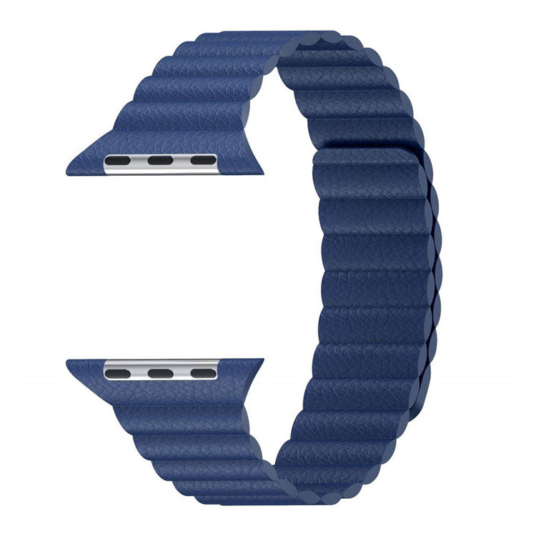 Rigtigt flot Apple Watch Series 4 40mm Ægte læder Rem - Blå#serie_5