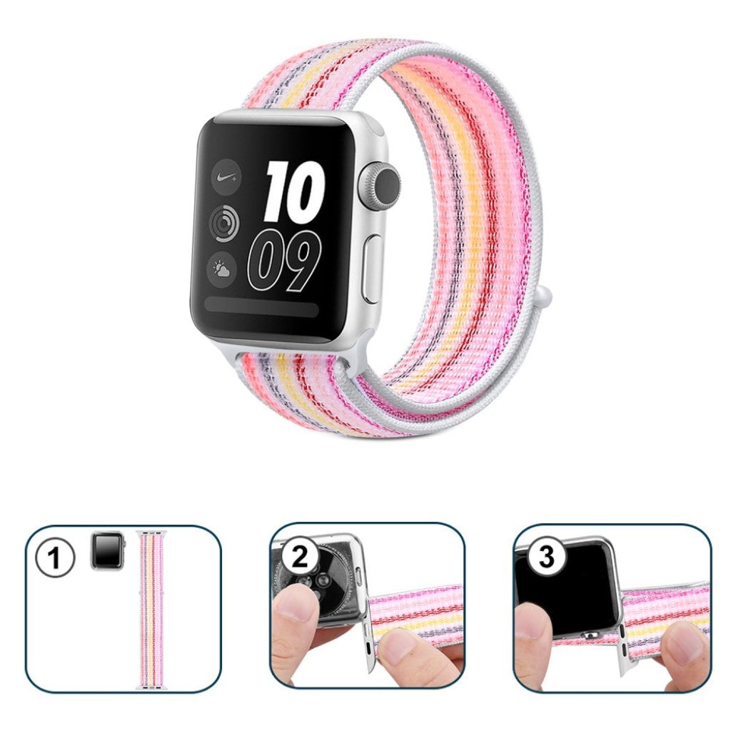 Meget sejt Apple Watch Series 4 40mm Nylon Rem - Pink#serie_10