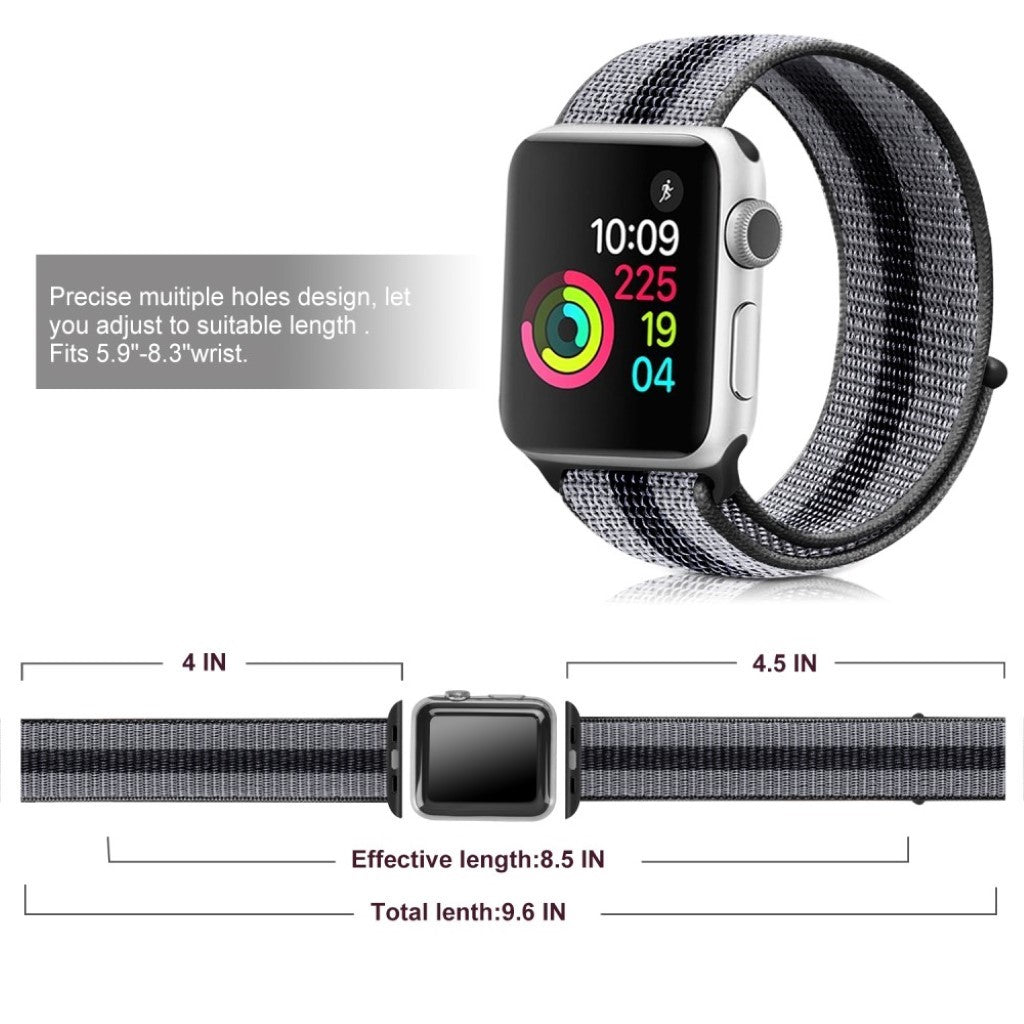 Meget sejt Apple Watch Series 4 40mm Nylon Rem - Sort#serie_6