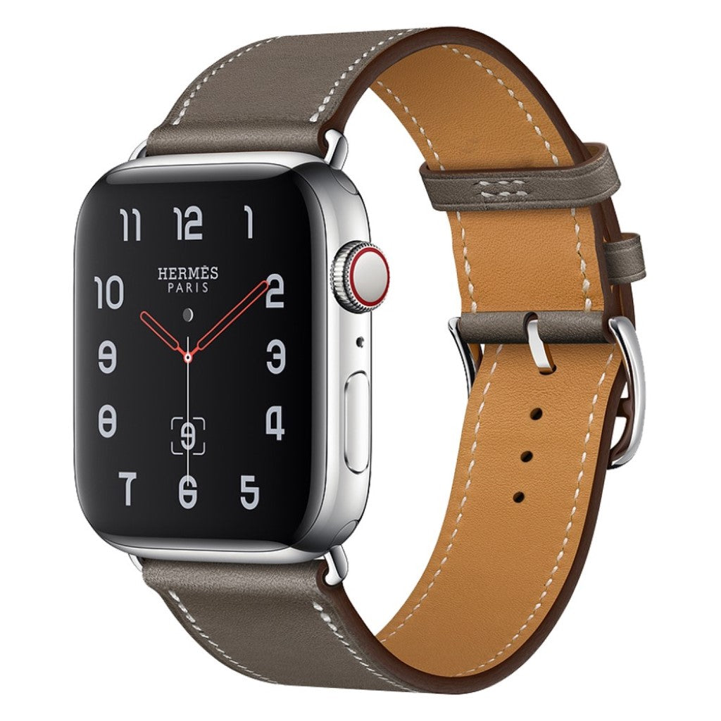 Vildt fantastisk Apple Watch Series 4 40mm Ægte læder Rem - Sølv#serie_3