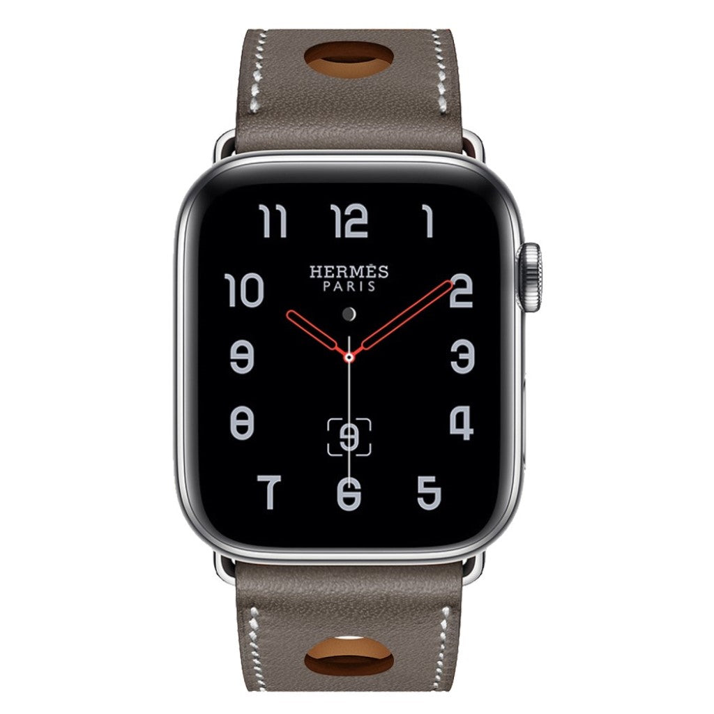 Mega nydelig Apple Watch Series 4 40mm Ægte læder Rem - Sølv#serie_2