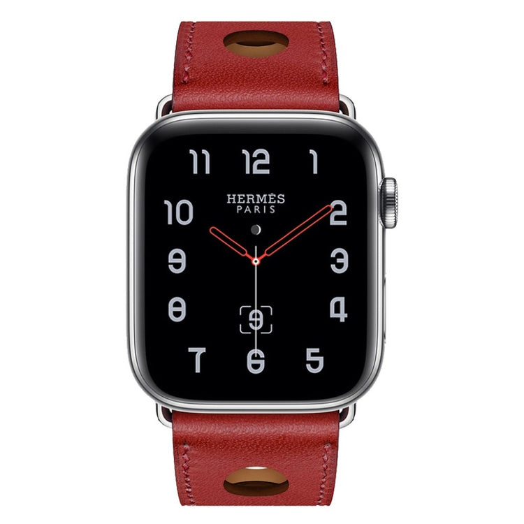 Mega nydelig Apple Watch Series 4 40mm Ægte læder Rem - Rød#serie_3