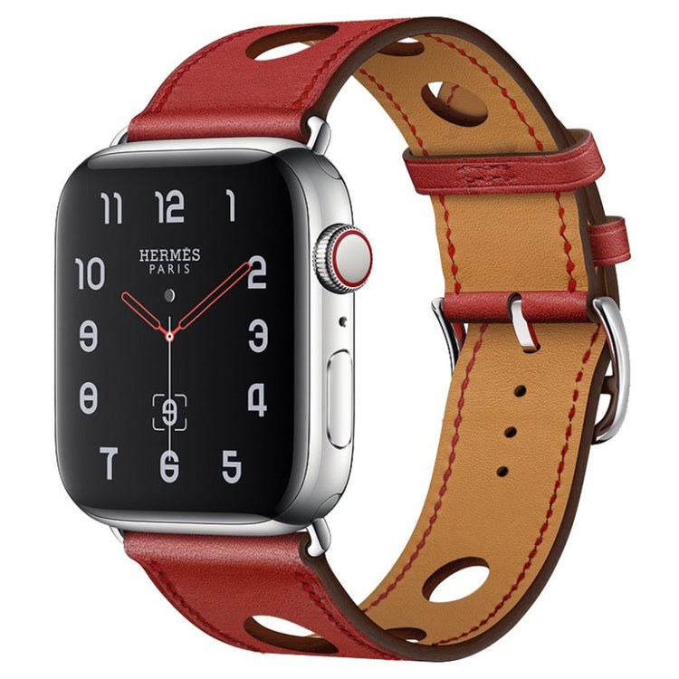 Mega nydelig Apple Watch Series 4 40mm Ægte læder Rem - Rød#serie_3