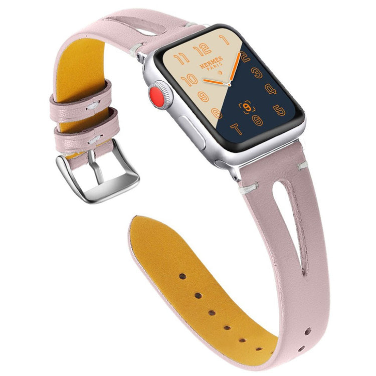 Super nydelig Apple Watch Series 4 40mm Ægte læder Rem - Pink#serie_4