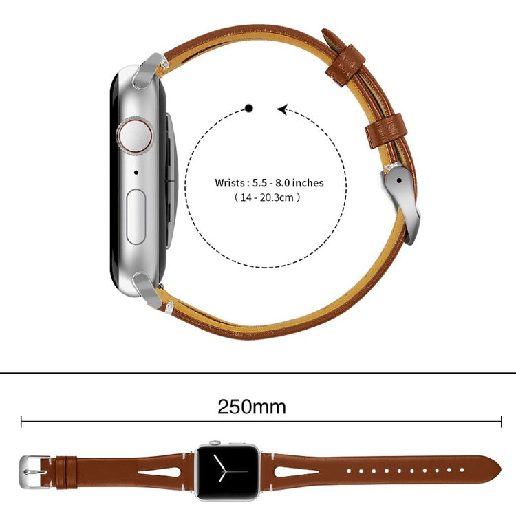 Super nydelig Apple Watch Series 4 40mm Ægte læder Rem - Brun#serie_5