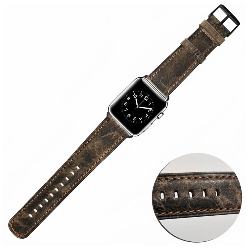 Meget nydelig Apple Watch Series 4 40mm Ægte læder Rem - Brun#serie_053