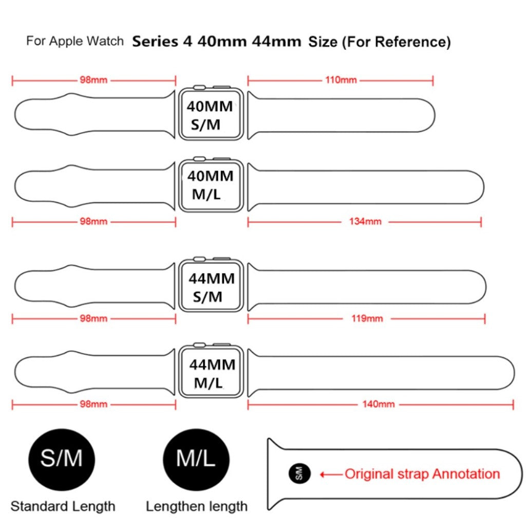 Helt vildt smuk Apple Watch Series 4 40mm Silikone Rem - Sort#serie_1