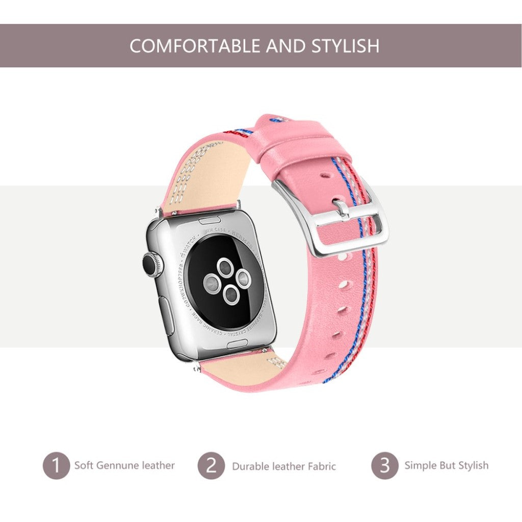 Helt vildt elegant Apple Watch Series 4 40mm Ægte læder Rem - Pink#serie_2
