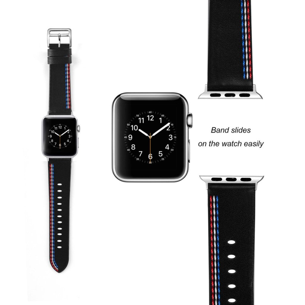 Helt vildt elegant Apple Watch Series 4 40mm Ægte læder Rem - Sort#serie_3
