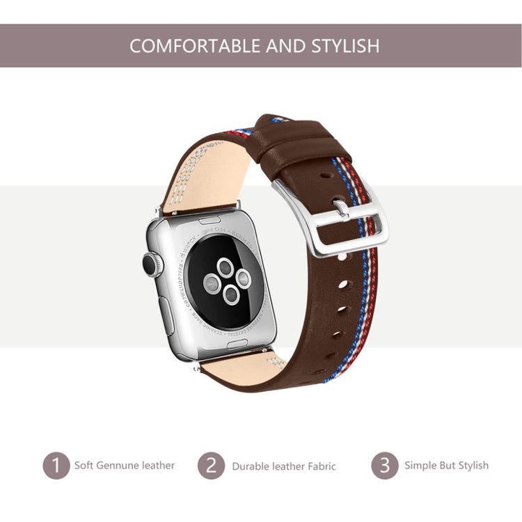 Helt vildt elegant Apple Watch Series 4 40mm Ægte læder Rem - Brun#serie_5
