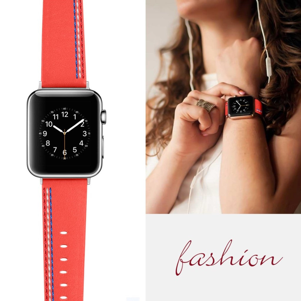 Helt vildt elegant Apple Watch Series 4 40mm Ægte læder Rem - Orange#serie_6