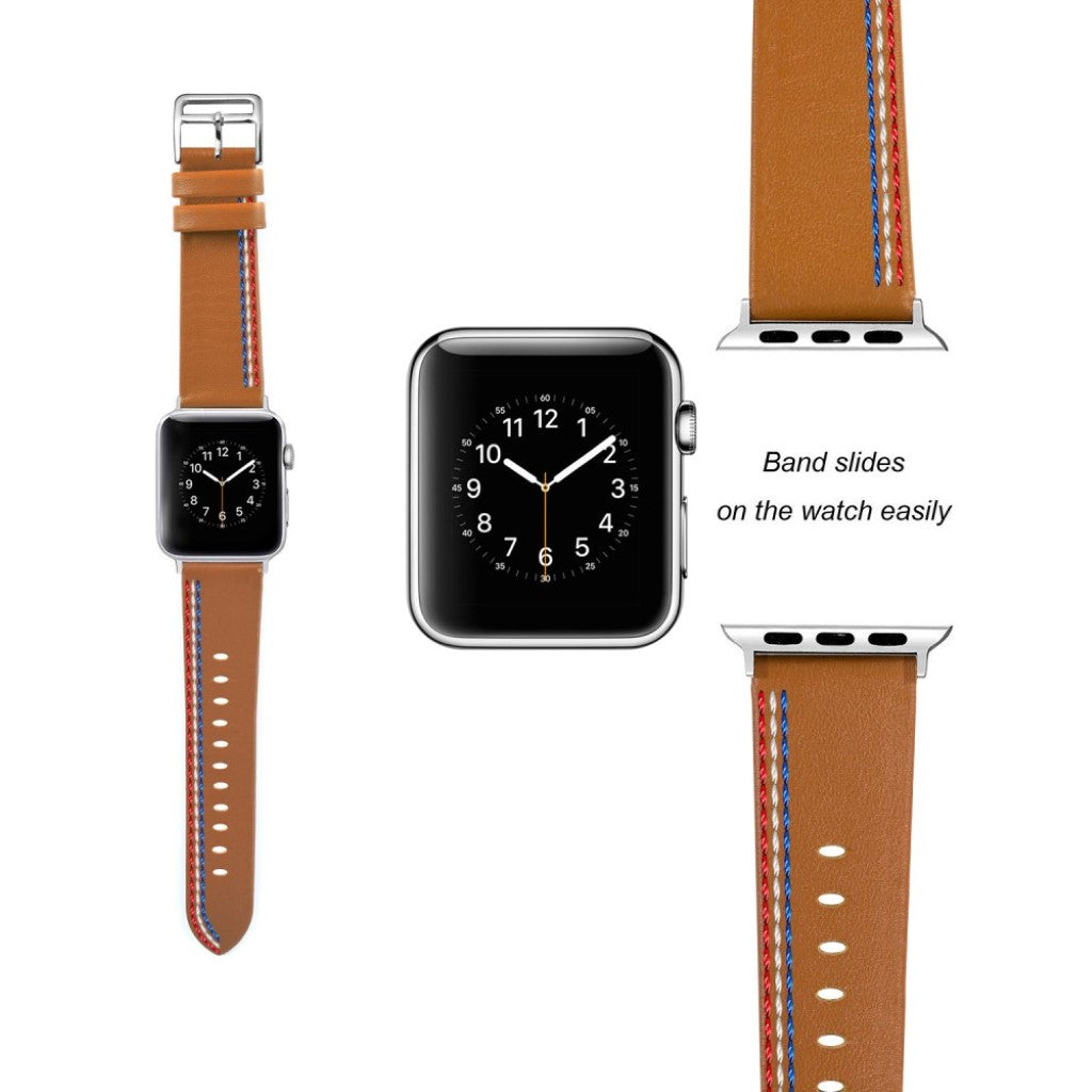 Helt vildt elegant Apple Watch Series 4 40mm Ægte læder Rem - Brun#serie_8