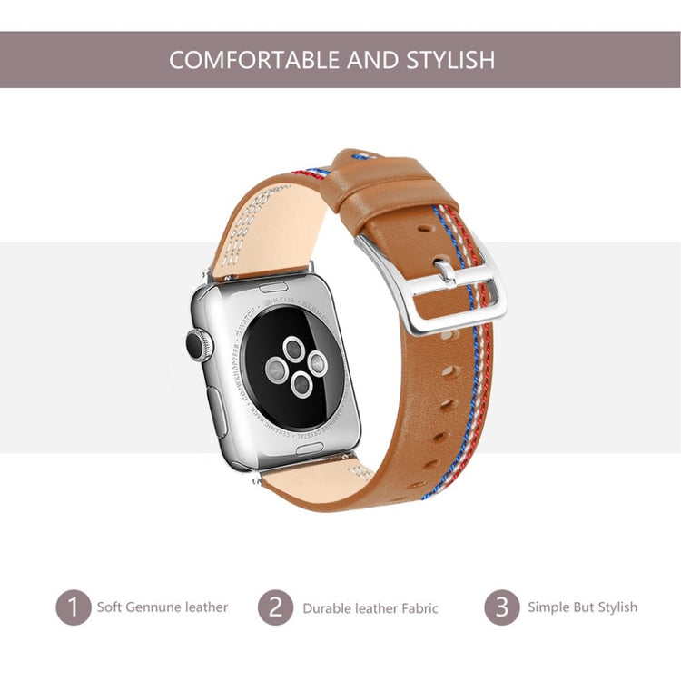 Helt vildt elegant Apple Watch Series 4 40mm Ægte læder Rem - Brun#serie_8