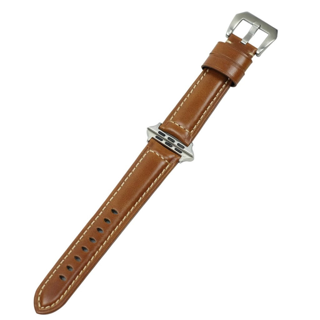 Mega holdbart Apple Watch Series 4 40mm Ægte læder Rem - Brun#serie_4