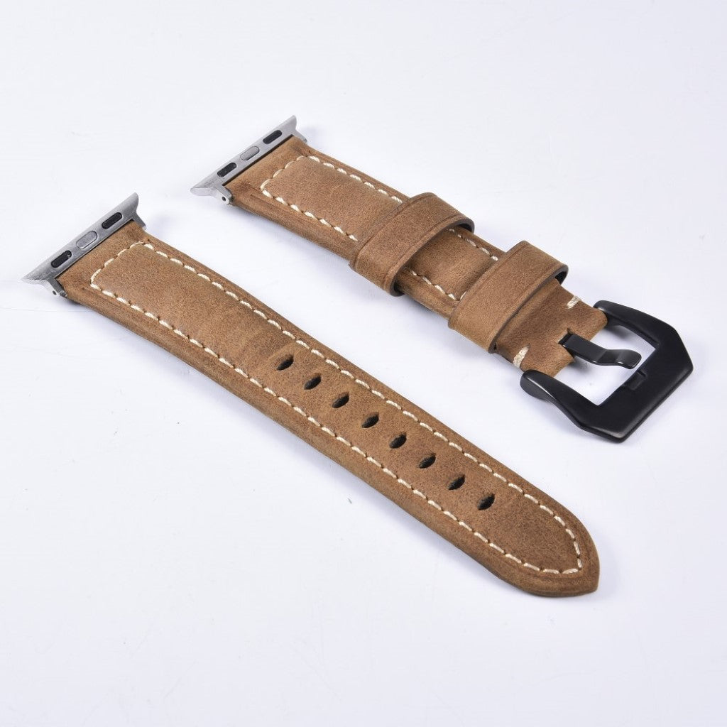Mega nydelig Apple Watch Series 4 40mm Ægte læder Rem - Brun#serie_2