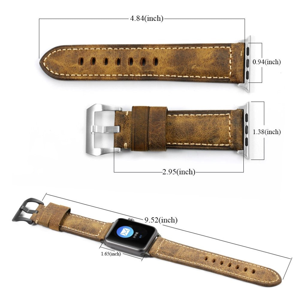 Mega nydelig Apple Watch Series 4 40mm Ægte læder Rem - Brun#serie_3
