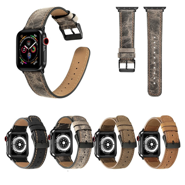 Meget fantastisk Apple Watch Series 4 40mm Ægte læder Rem - Brun#serie_3