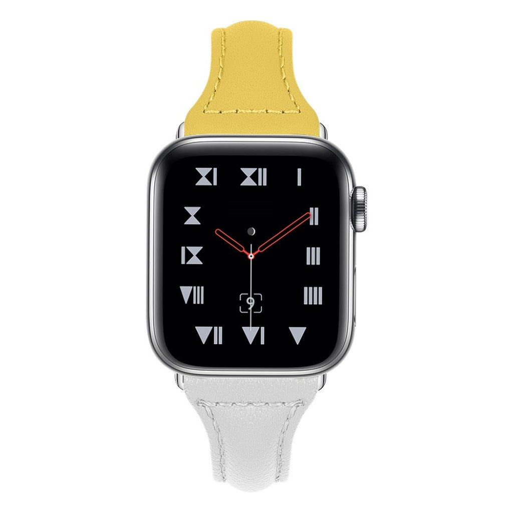 Meget nydelig Apple Watch Series 4 40mm Ægte læder Rem - Gul#serie_1