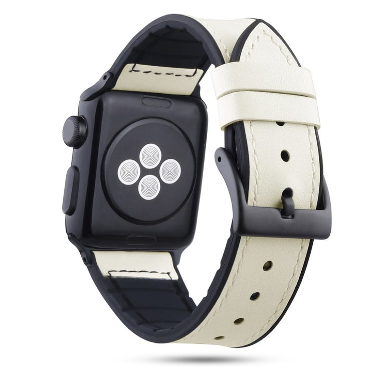Holdbart Apple Watch Series 4 40mm Ægte læder Rem - Hvid#serie_1