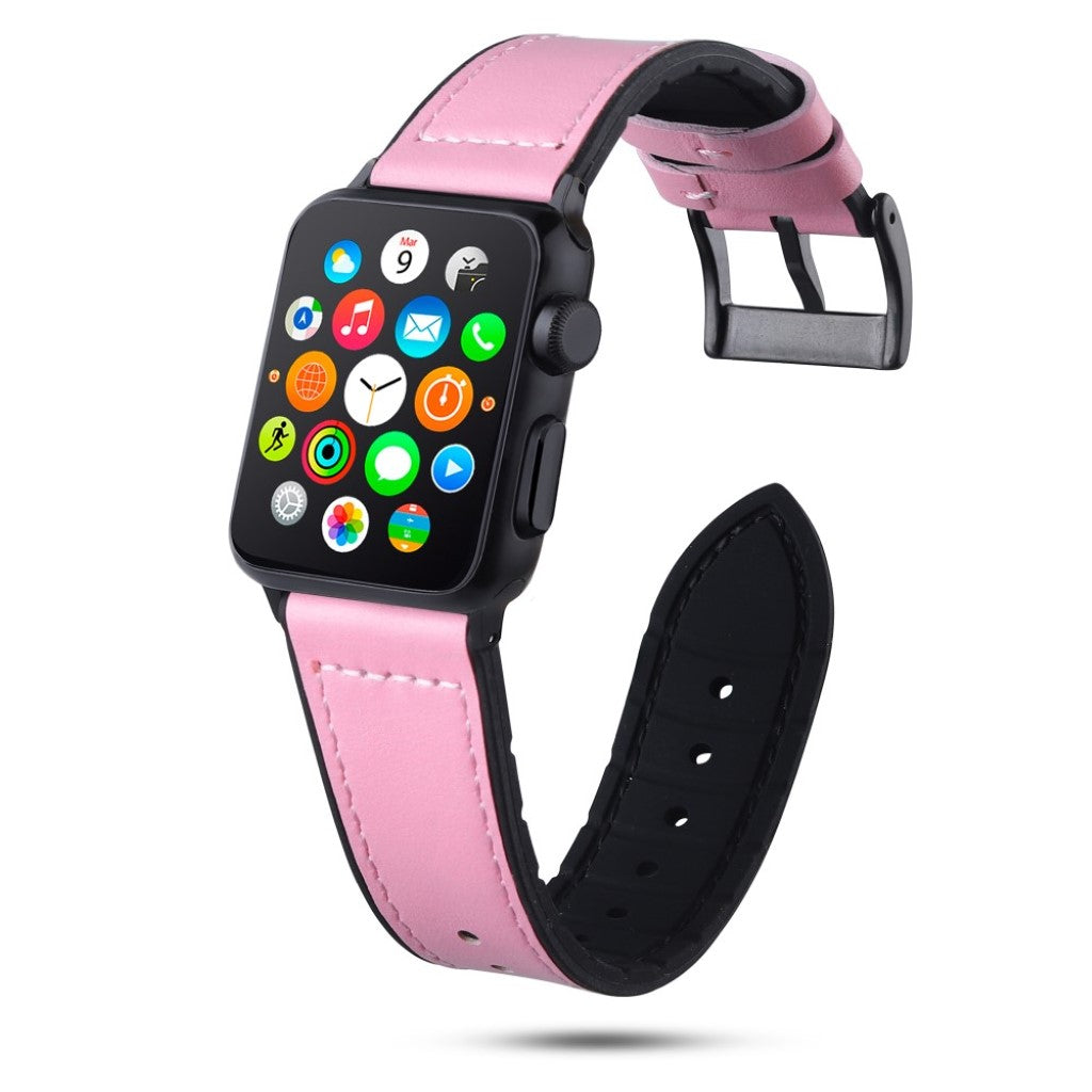 Holdbart Apple Watch Series 4 40mm Ægte læder Rem - Pink#serie_2