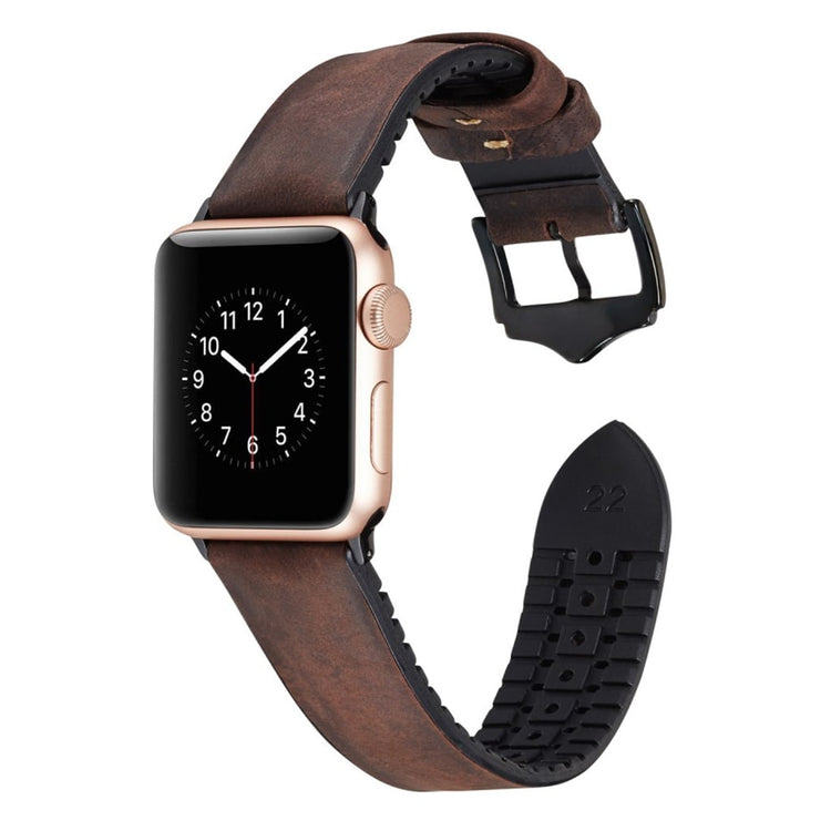 Rigtigt hårdfør Apple Watch Series 4 40mm Kunstlæder Rem - Brun#serie_4