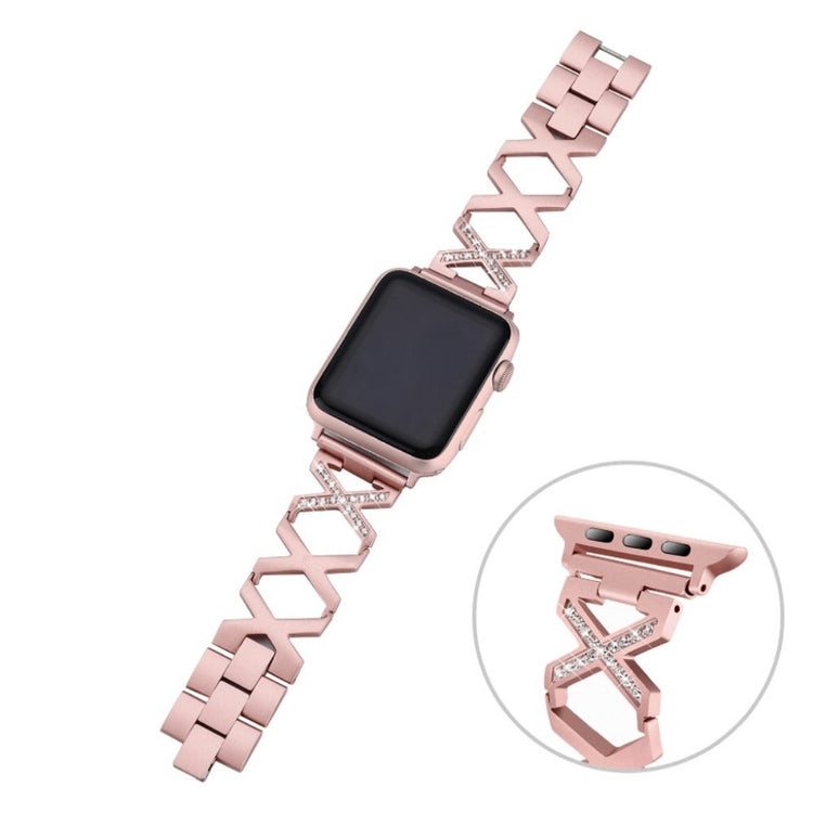 Vildt flot Apple Watch Series 4 40mm Metal og Rhinsten Rem - Pink#serie_3