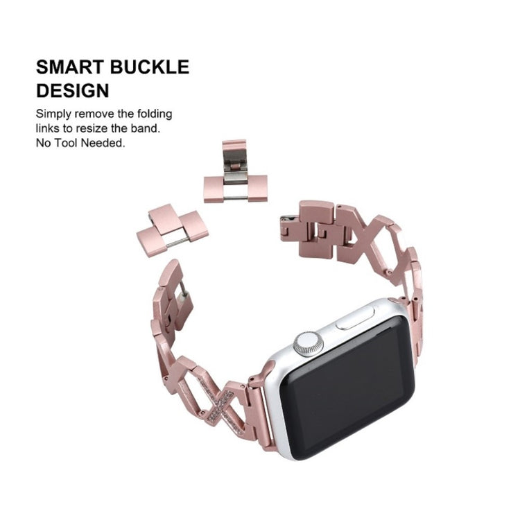 Vildt flot Apple Watch Series 4 40mm Metal og Rhinsten Rem - Pink#serie_3