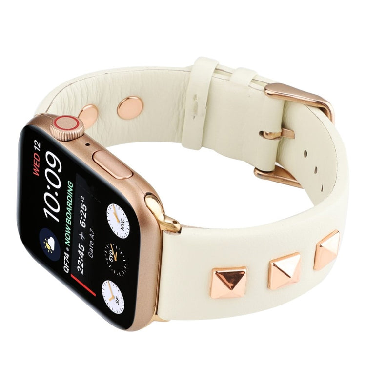 Meget godt Apple Watch Series 4 40mm Ægte læder Rem - Beige#serie_3
