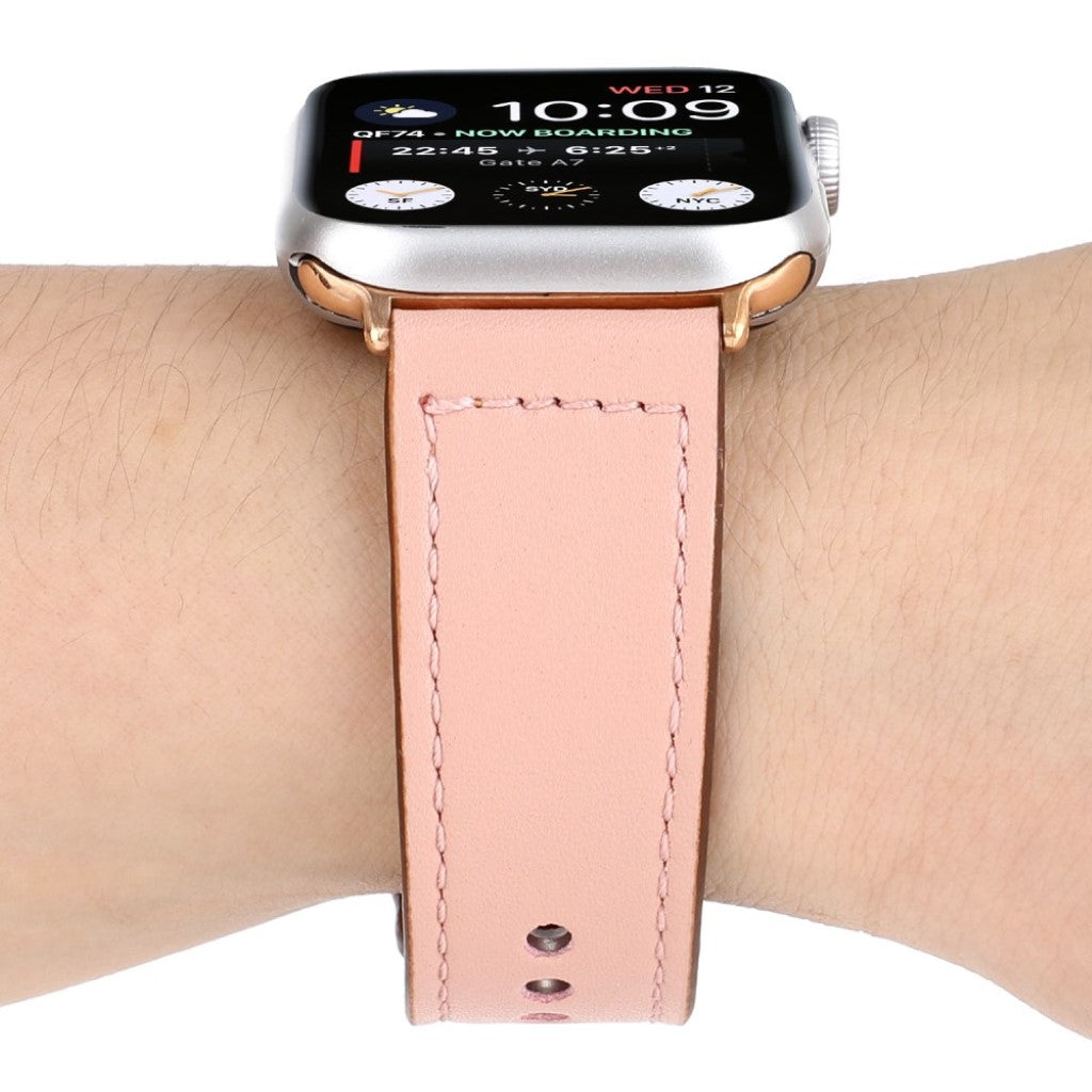Glimrende Apple Watch Series 4 40mm Ægte læder Rem - Pink#serie_1