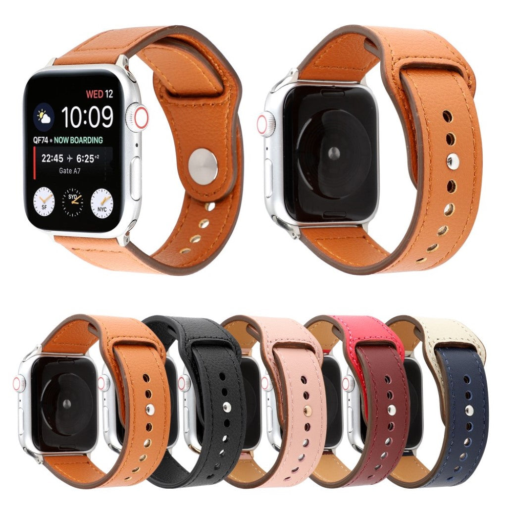 Glimrende Apple Watch Series 4 40mm Ægte læder Rem - Pink#serie_1