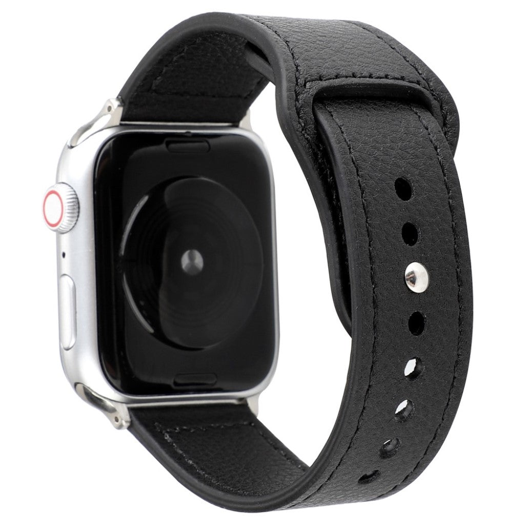Glimrende Apple Watch Series 4 40mm Ægte læder Rem - Sort#serie_2