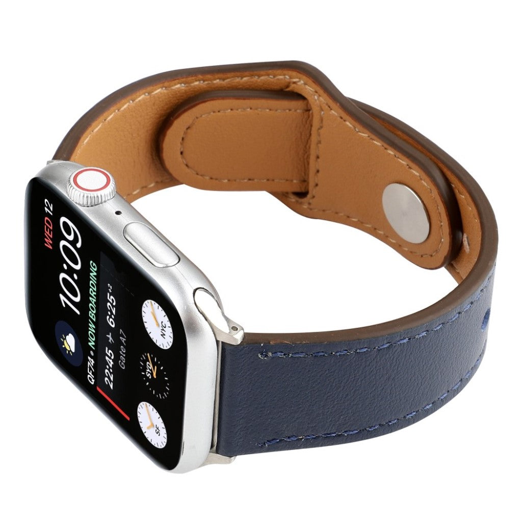 Glimrende Apple Watch Series 4 40mm Ægte læder Rem - Sølv#serie_3